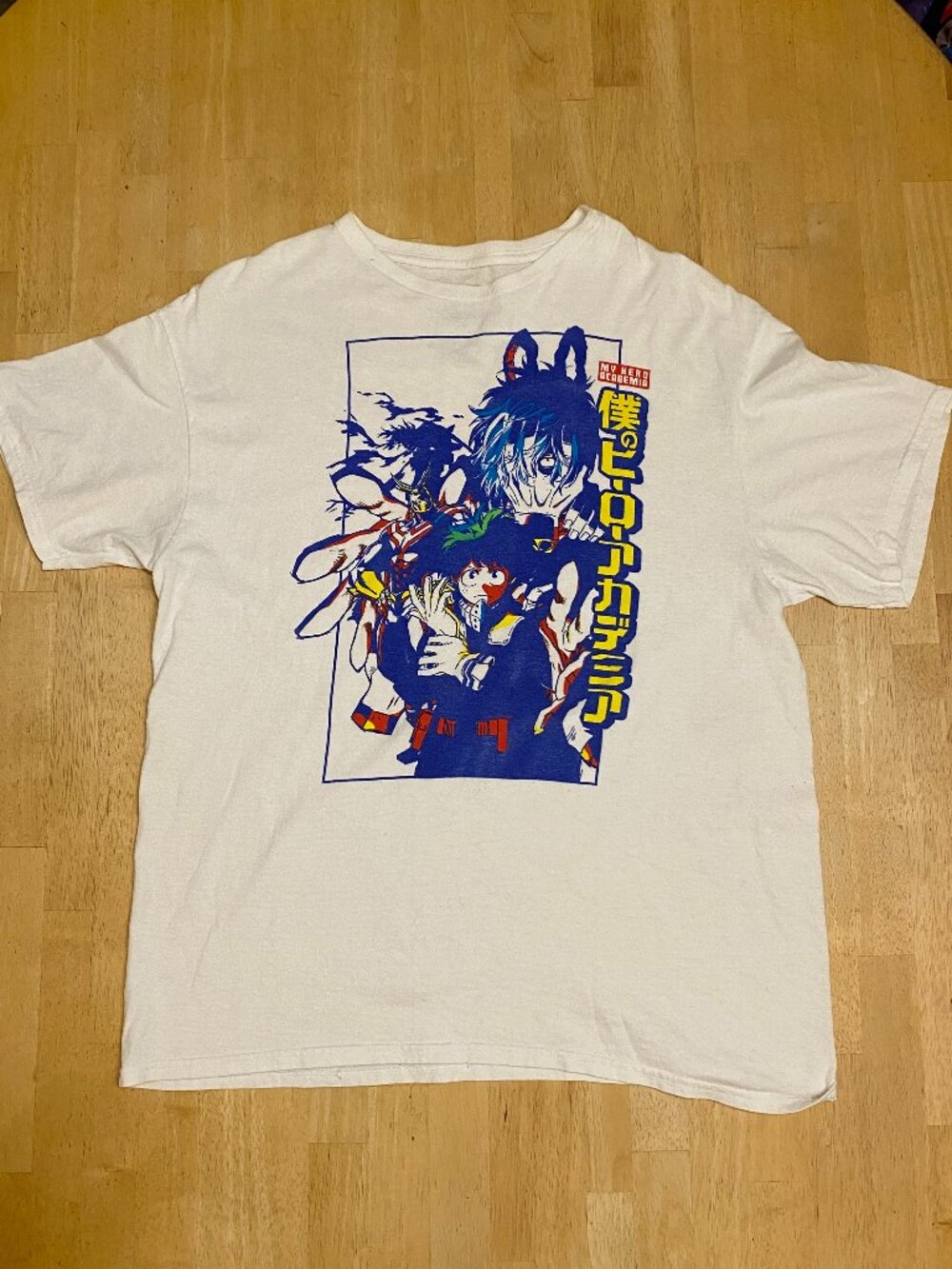 My Hero Academia Funimation T Shirt Mens Large Deku Shigaraki White